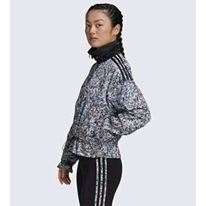 Adidas Trefoil Floral Printed Track Jacket Full Zip Trefoil Size Small Collared